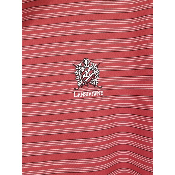 Nike Golf Polo Shirt Men's Small Red Striped  Lansdowne  Raymond James Logos - Picture 2 of 11
